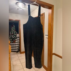 Pink Lily Black-washed Corduroy Overalls - Size Large